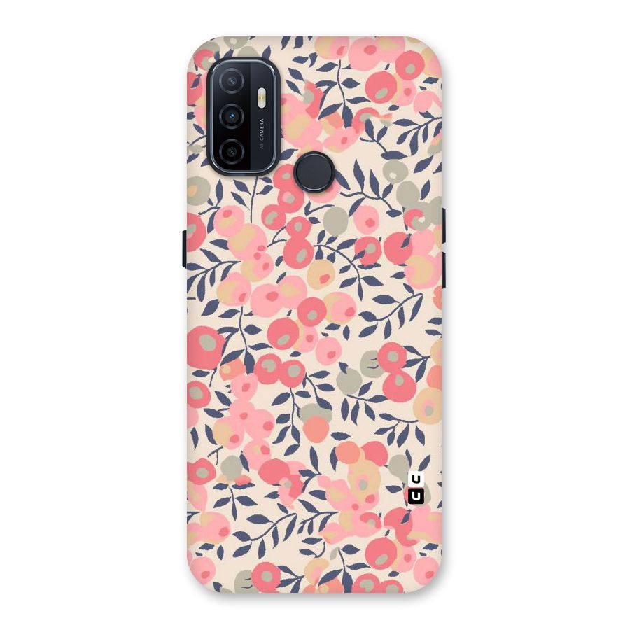 Pink Leaf Pattern Back Case for Oppo A32