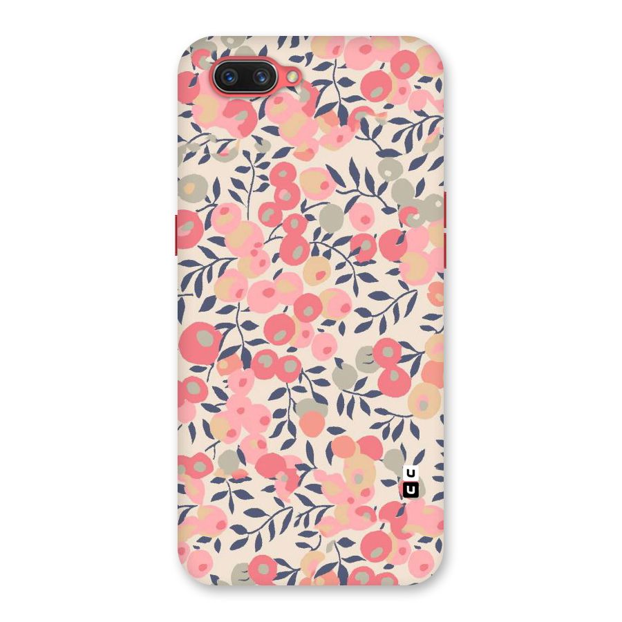 Pink Leaf Pattern Back Case for Oppo A3s