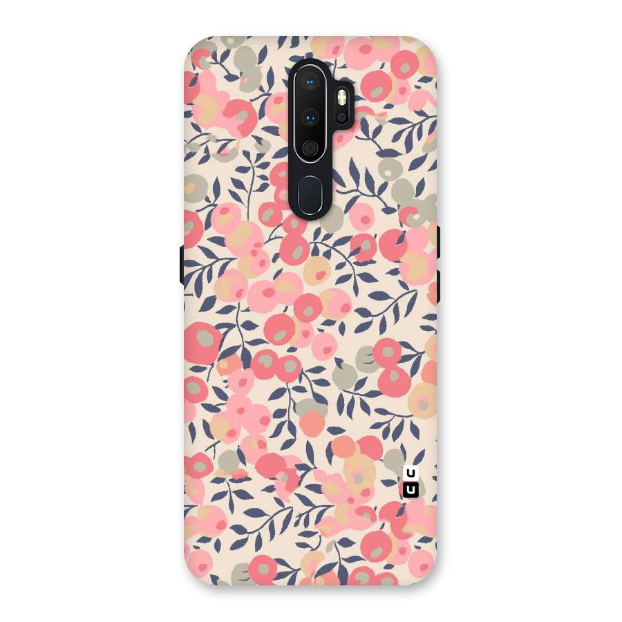 Pink Leaf Pattern Back Case for Oppo A5 (2020)
