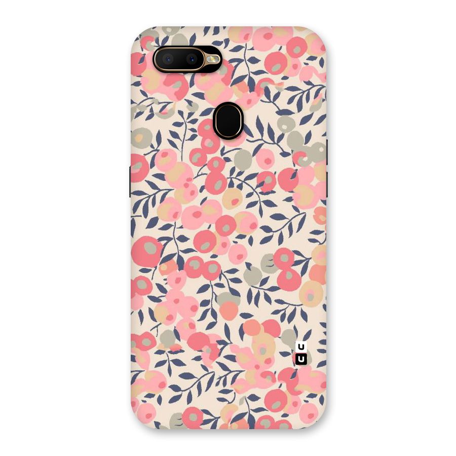 Pink Leaf Pattern Back Case for Oppo A5s