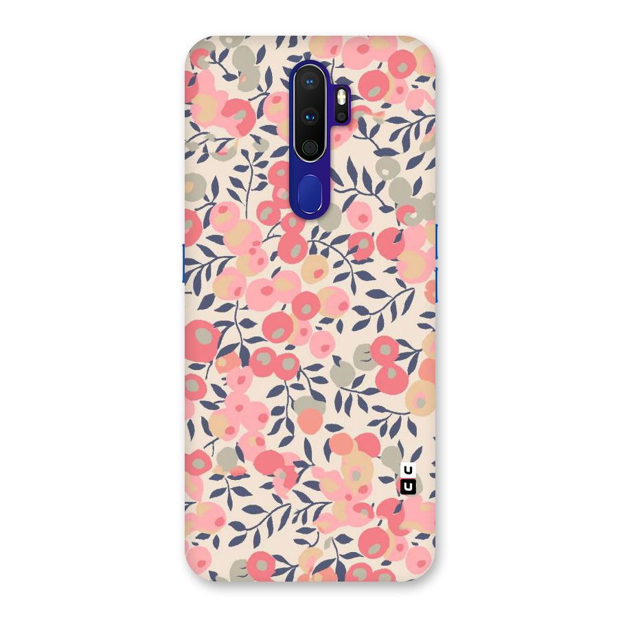 Pink Leaf Pattern Back Case for Oppo A9 (2020)