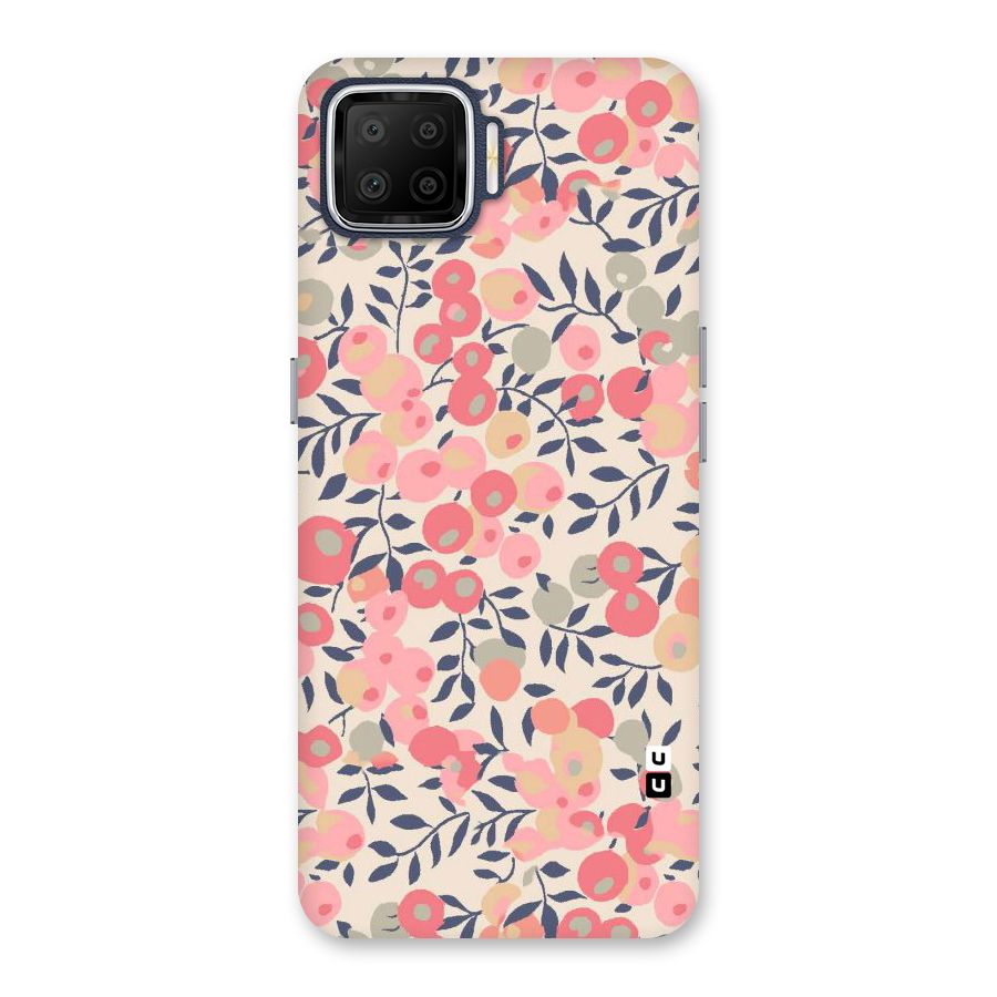 Pink Leaf Pattern Back Case for Oppo F17