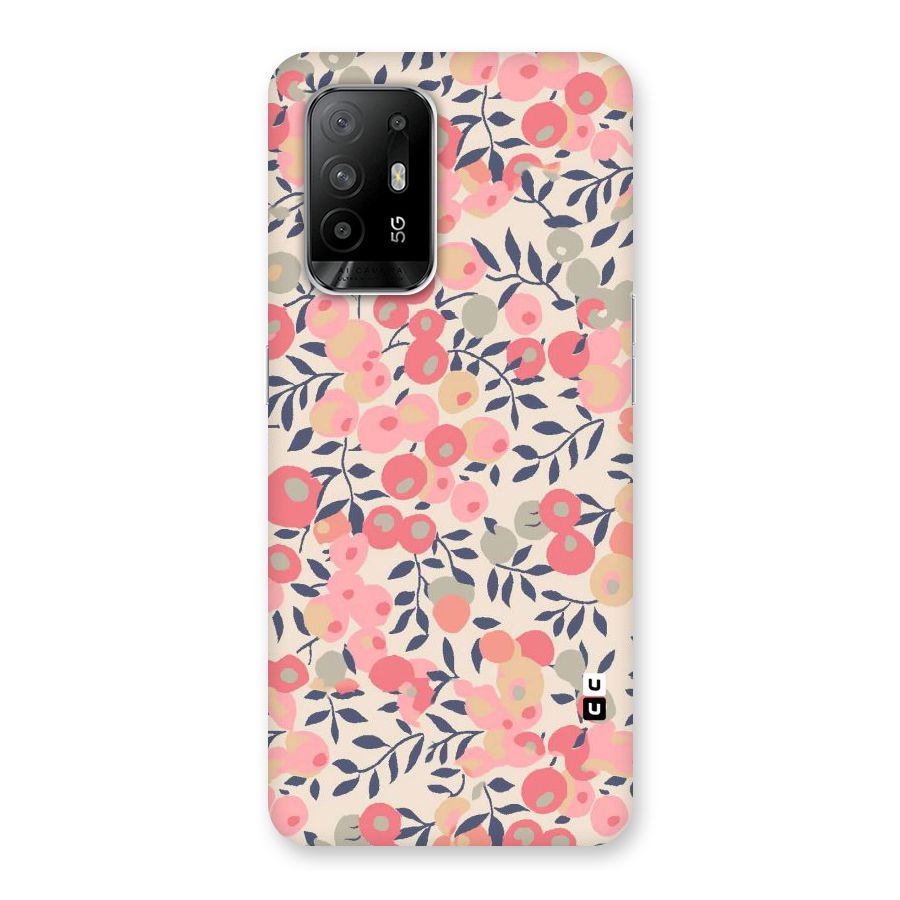 Pink Leaf Pattern Back Case for Oppo F19 Pro Plus 5G