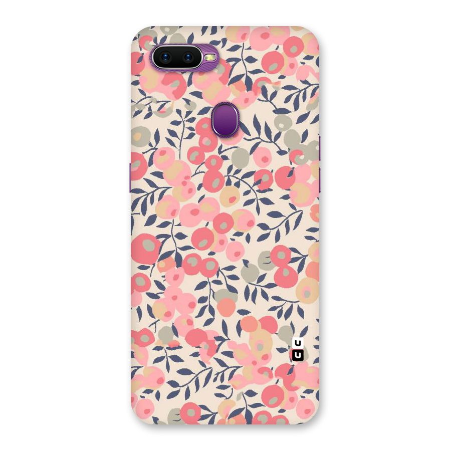 Pink Leaf Pattern Back Case for Oppo F9