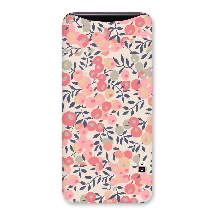 Pink Leaf Pattern Back Case for Oppo Find X