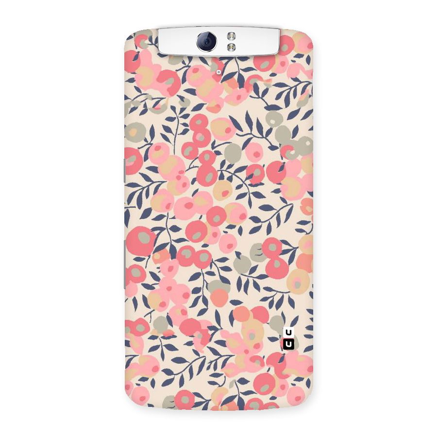 Pink Leaf Pattern Back Case for Oppo N1
