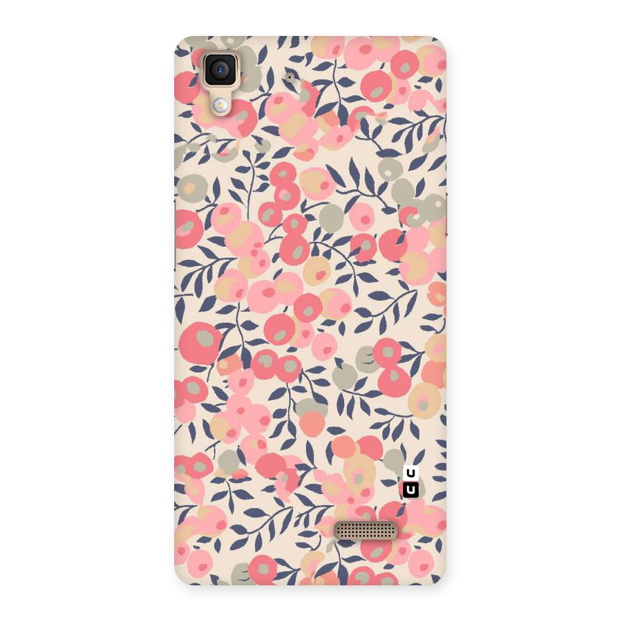 Pink Leaf Pattern Back Case for Oppo R7