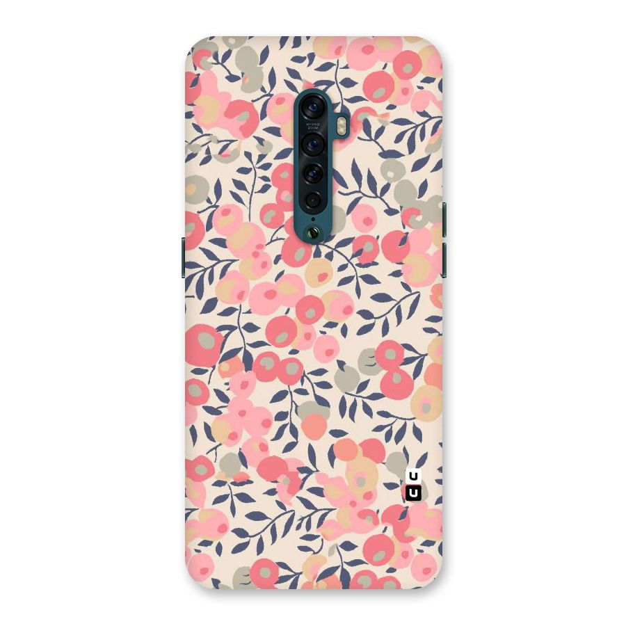 Pink Leaf Pattern Back Case for Oppo Reno2