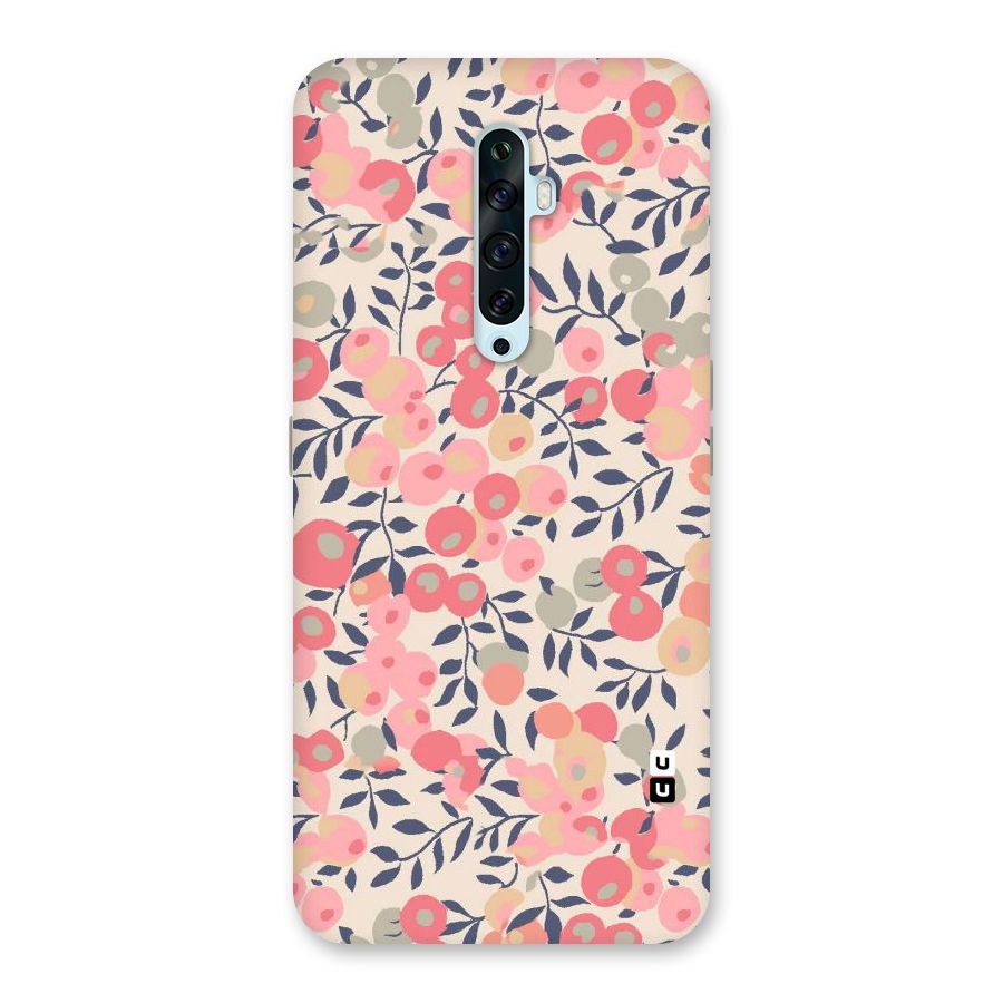 Pink Leaf Pattern Back Case for Oppo Reno2 F