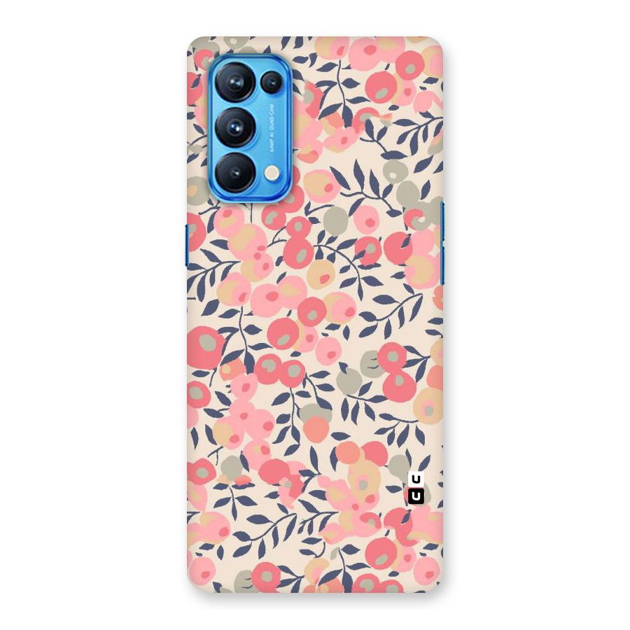 Pink Leaf Pattern Back Case for Oppo Reno5 Pro 5G