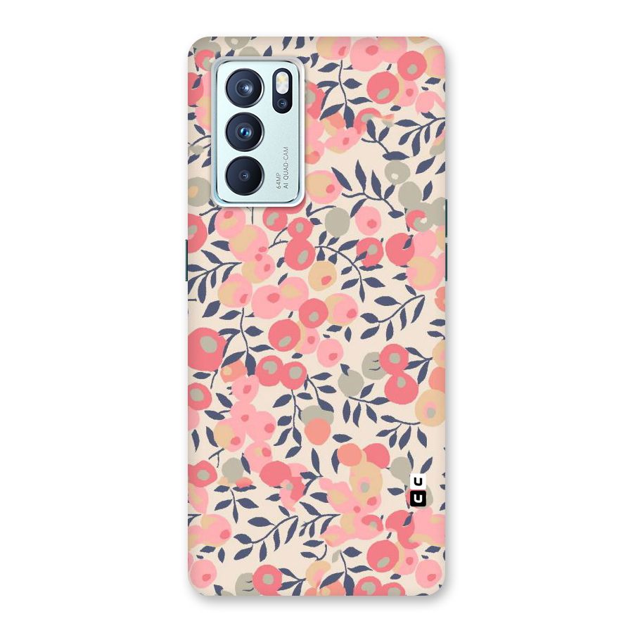 Pink Leaf Pattern Back Case for Oppo Reno6 Pro 5G