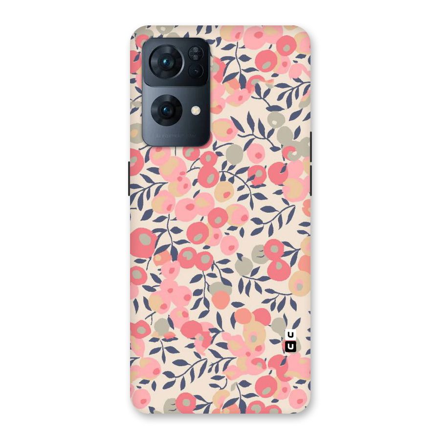 Pink Leaf Pattern Back Case for Oppo Reno7 Pro 5G