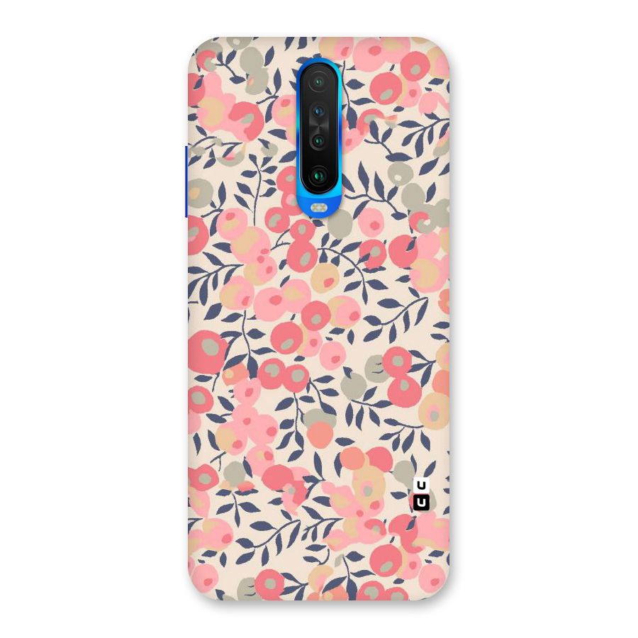 Pink Leaf Pattern Back Case for Poco X2