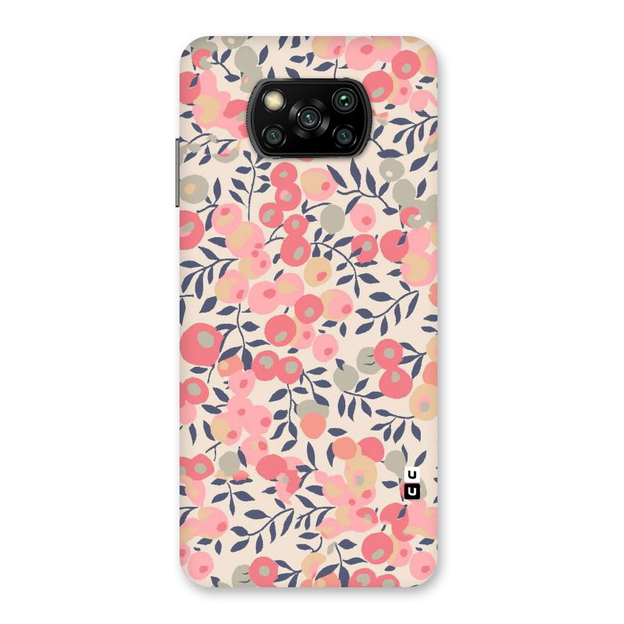 Pink Leaf Pattern Back Case for Poco X3