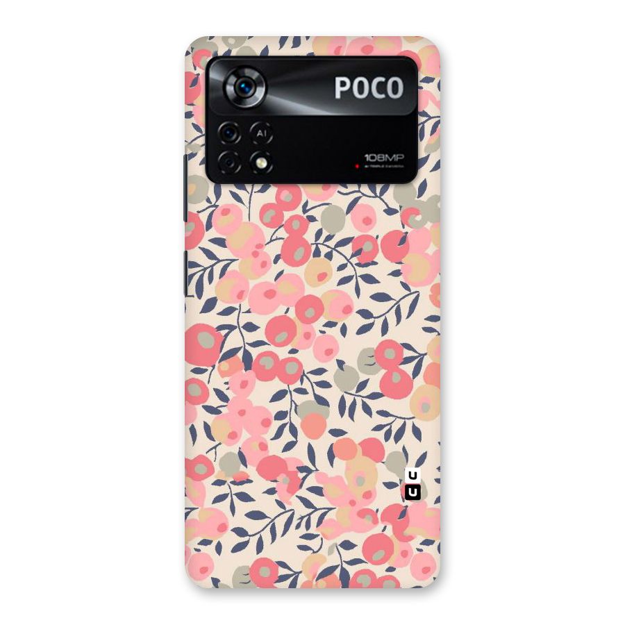 Pink Leaf Pattern Back Case for Poco X4 Pro 5G