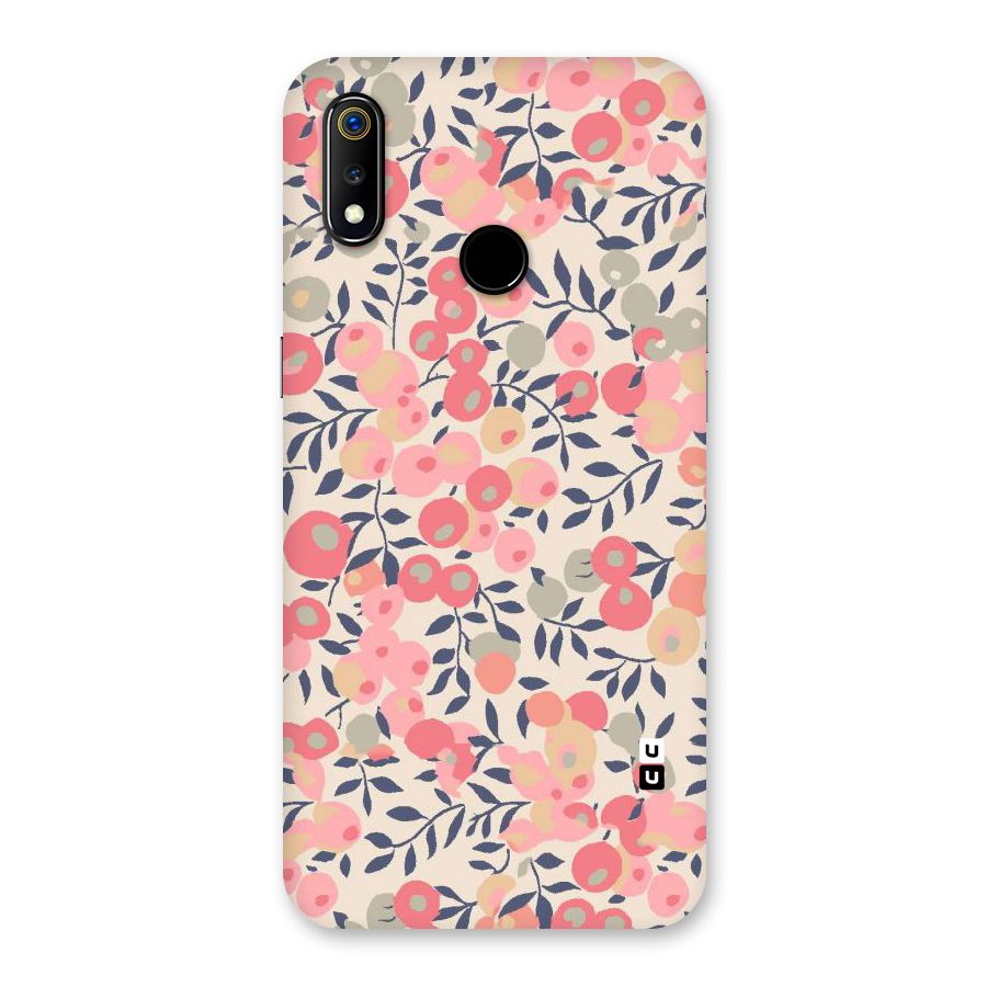 Pink Leaf Pattern Back Case for Realme 3