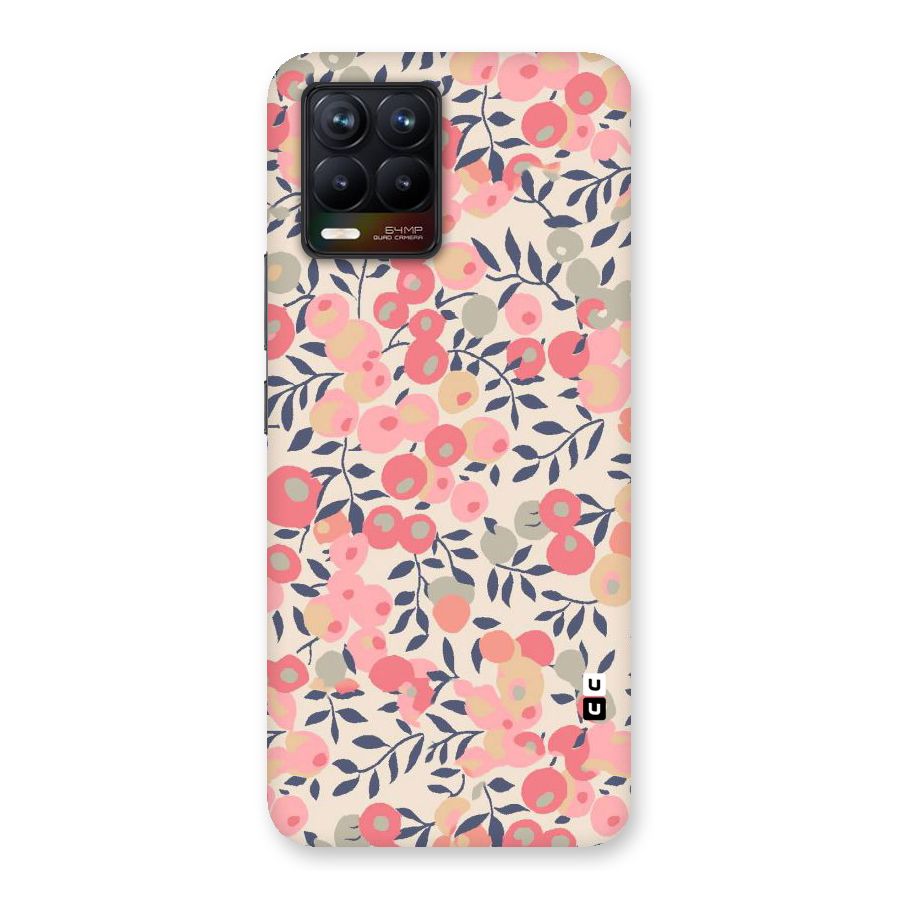 Pink Leaf Pattern Back Case for Realme 8