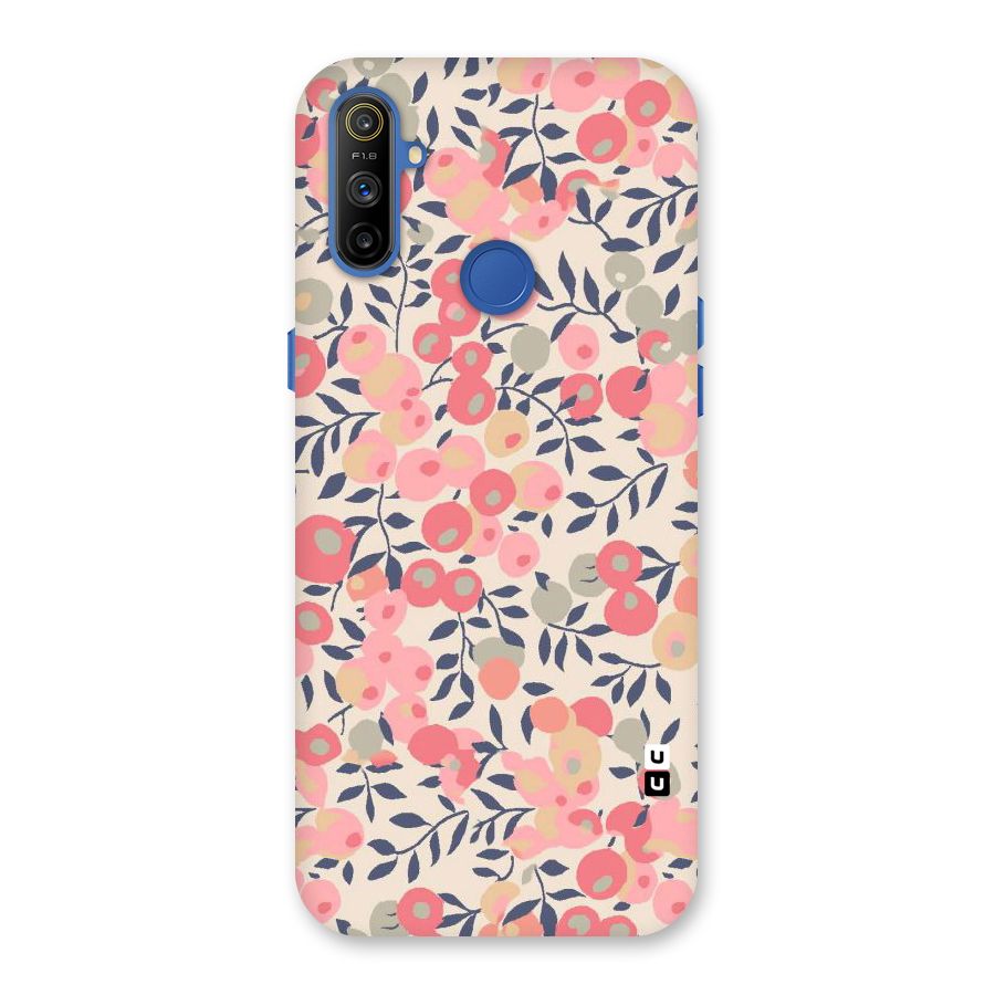 Pink Leaf Pattern Back Case for Realme Narzo 10A