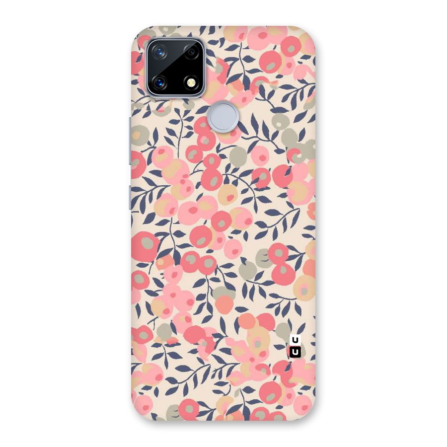 Pink Leaf Pattern Back Case for Realme Narzo 20