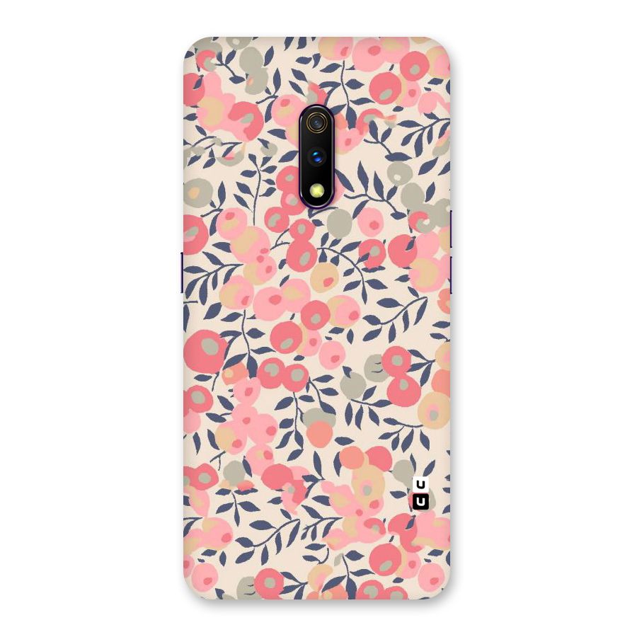 Pink Leaf Pattern Back Case for Realme X