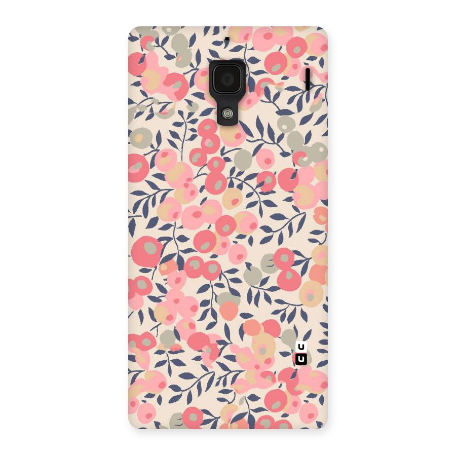 Pink Leaf Pattern Back Case for Redmi 1S