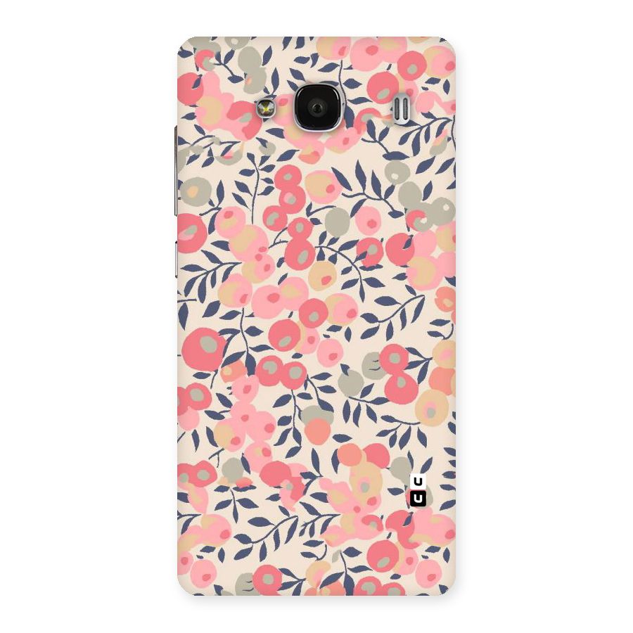 Pink Leaf Pattern Back Case for Redmi 2s