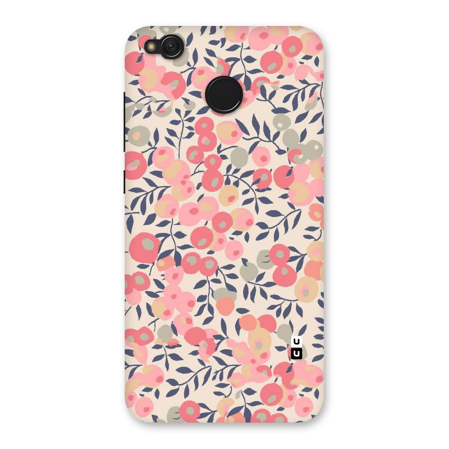 Pink Leaf Pattern Back Case for Redmi 4