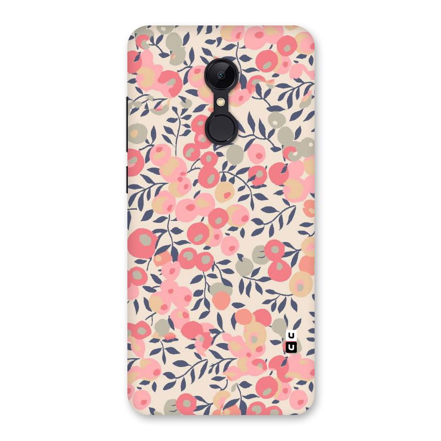 Pink Leaf Pattern Back Case for Redmi 5