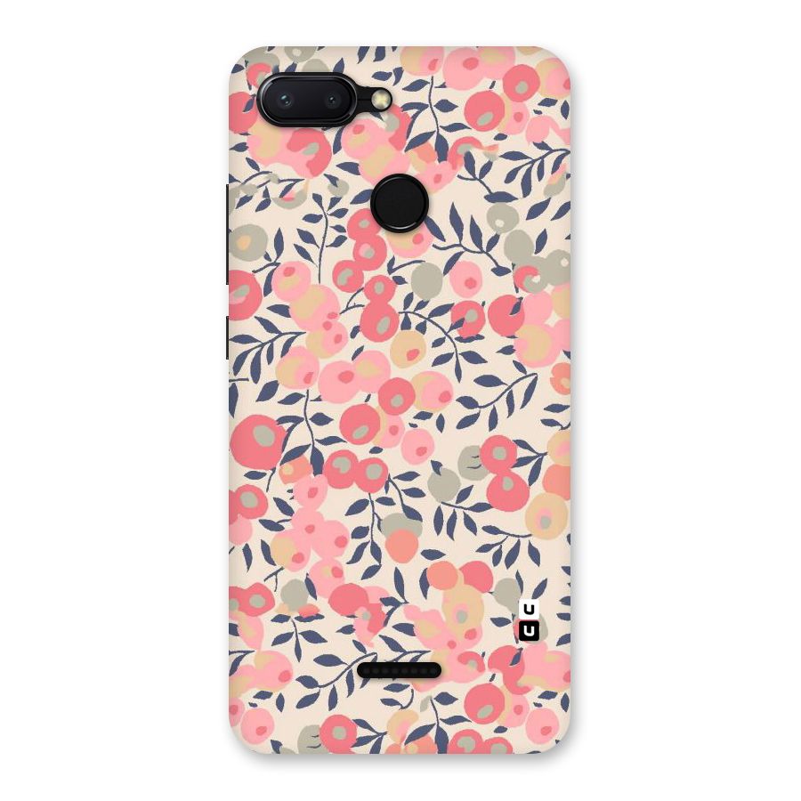 Pink Leaf Pattern Back Case for Redmi 6