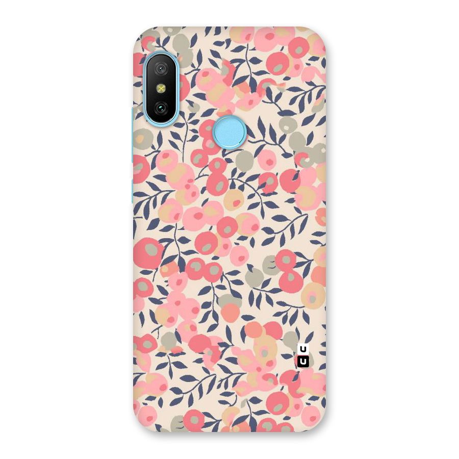 Pink Leaf Pattern Back Case for Redmi 6 Pro