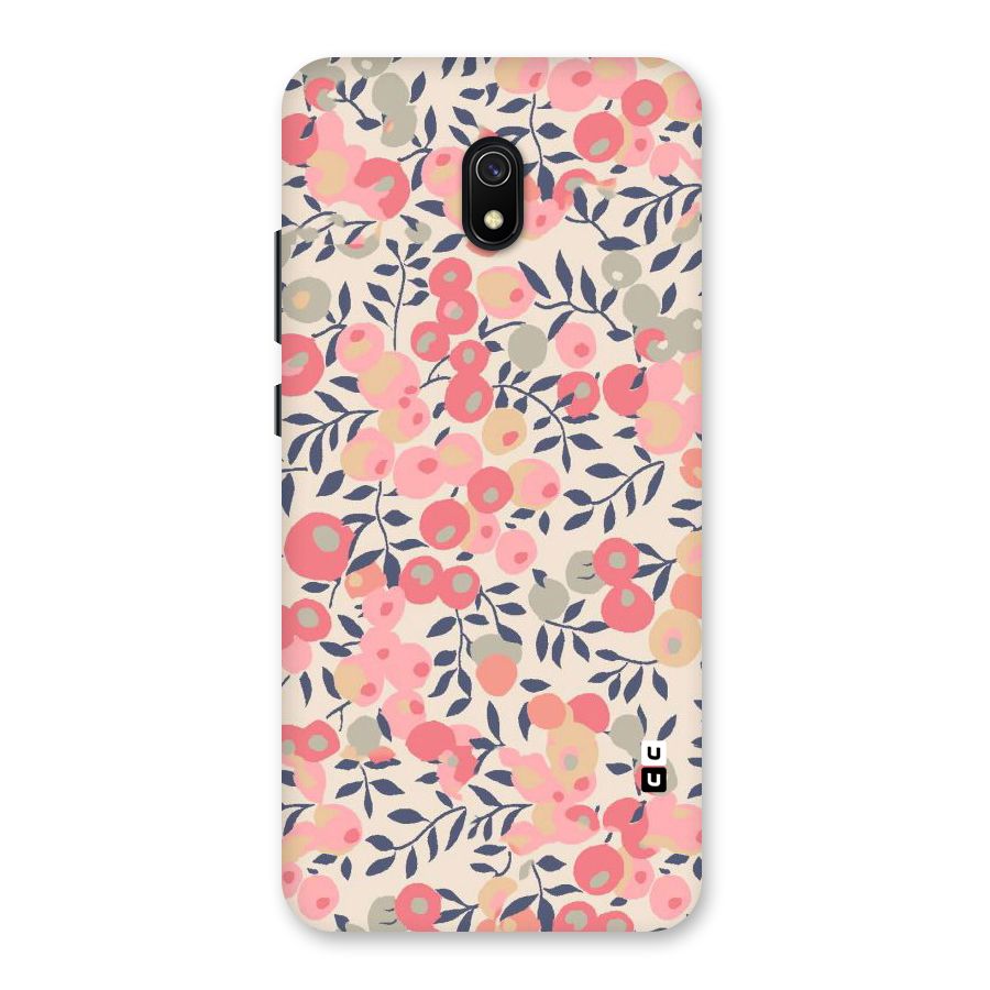 Pink Leaf Pattern Back Case for Redmi 8A