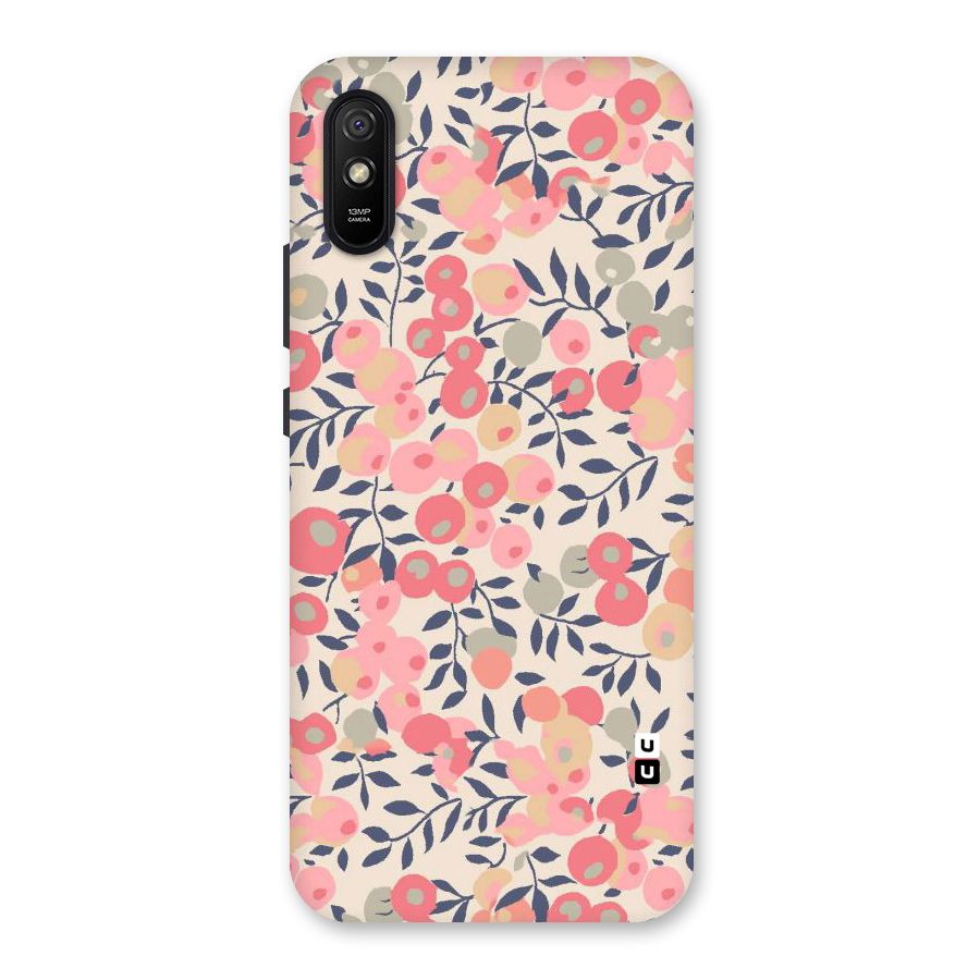 Pink Leaf Pattern Back Case for Redmi 9i