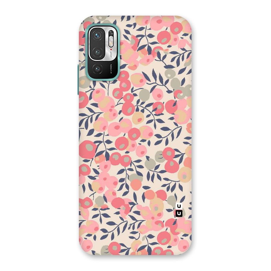 Pink Leaf Pattern Back Case for Redmi Note 10T 5G