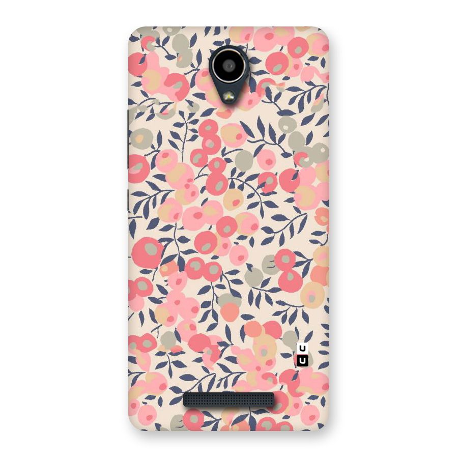 Pink Leaf Pattern Back Case for Redmi Note 2