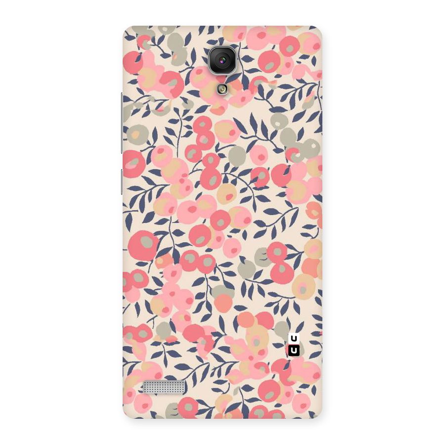 Pink Leaf Pattern Back Case for Redmi Note Prime