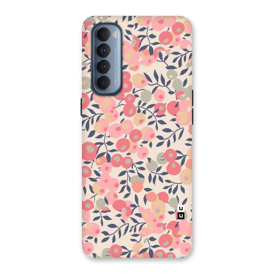 Pink Leaf Pattern Back Case for Reno4 Pro