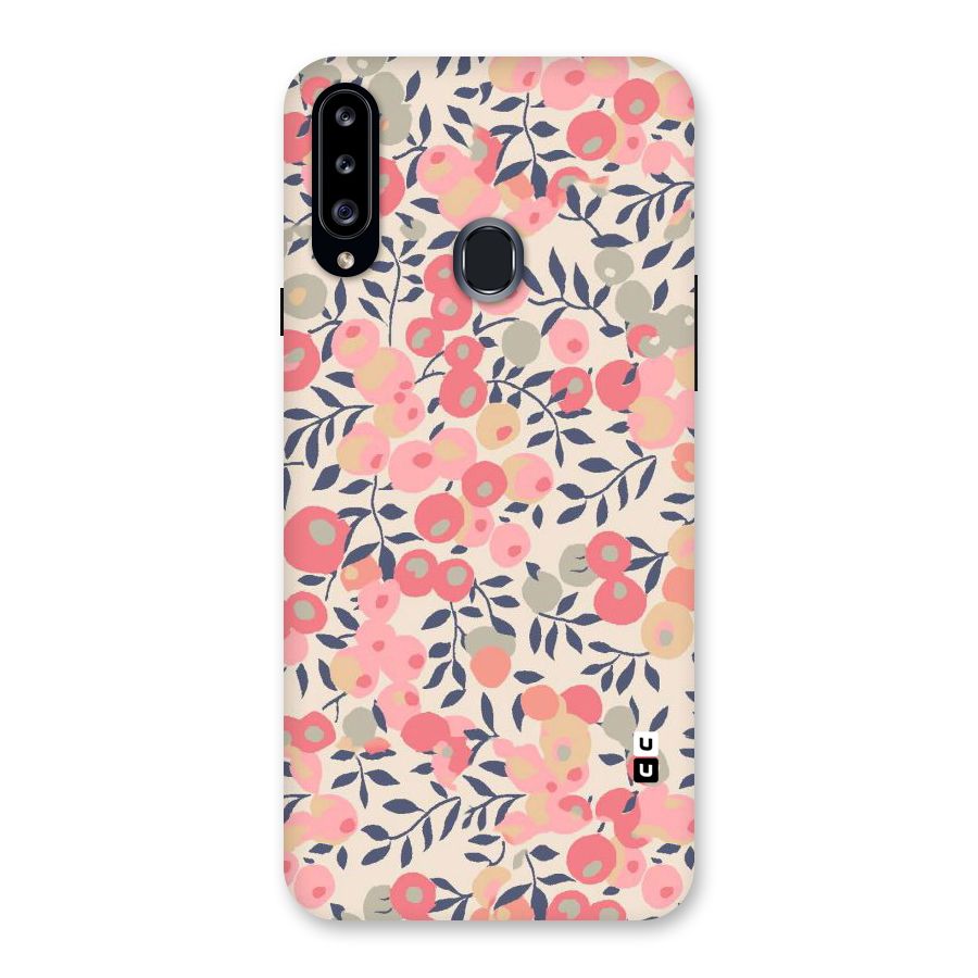 Pink Leaf Pattern Back Case for Samsung Galaxy A20s