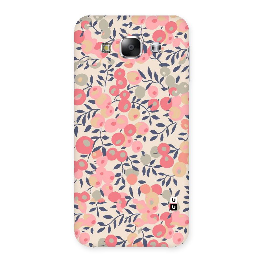 Pink Leaf Pattern Back Case for Samsung Galaxy E5