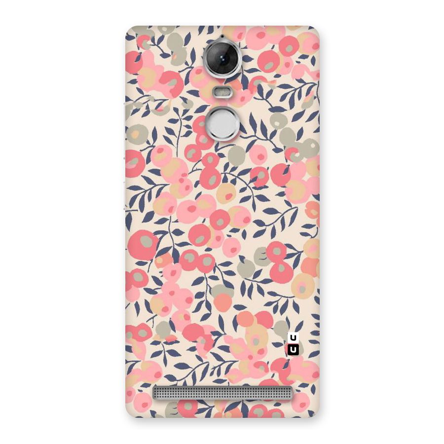 Pink Leaf Pattern Back Case for Vibe K5 Note