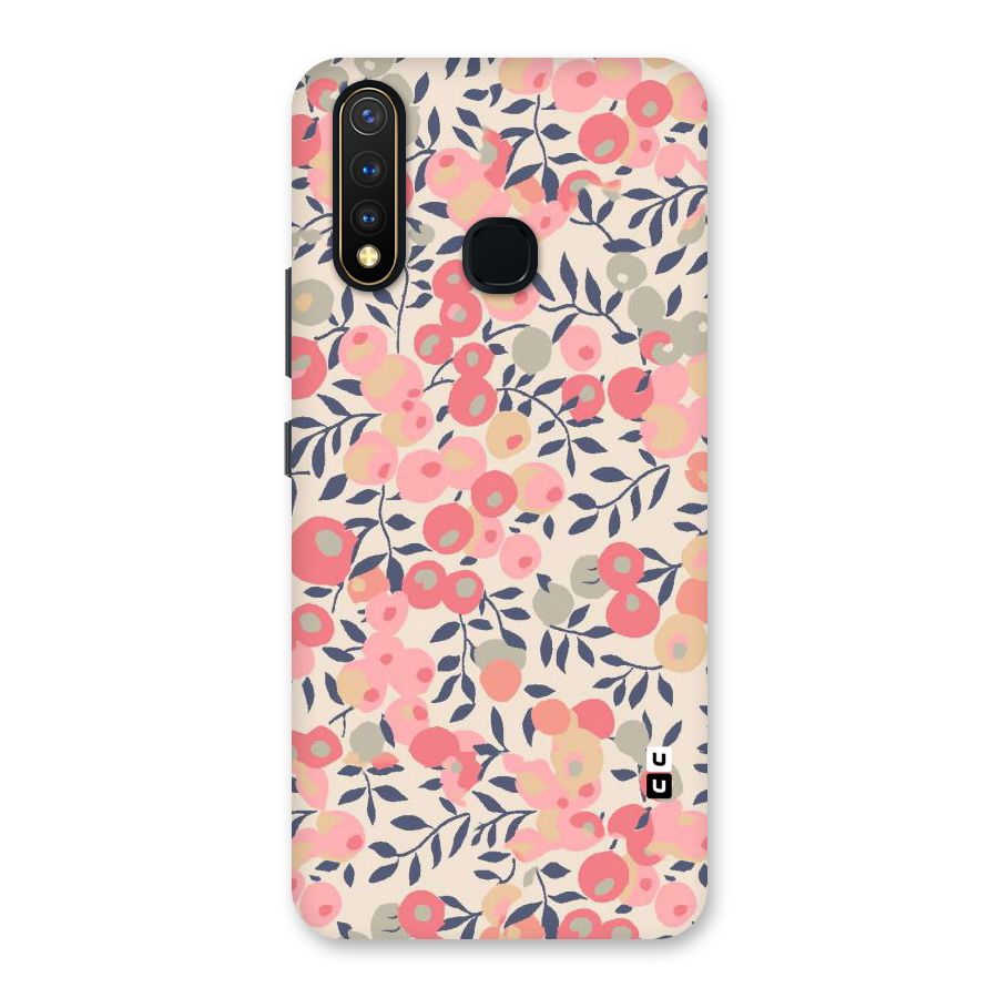 Pink Leaf Pattern Back Case for Vivo U20