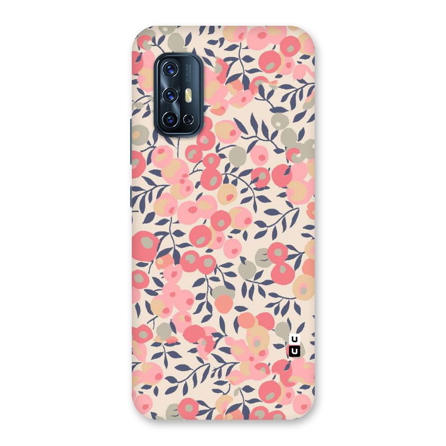 Pink Leaf Pattern Back Case for Vivo V17