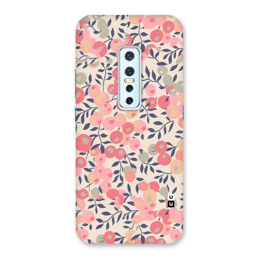 Pink Leaf Pattern Back Case for Vivo V17 Pro