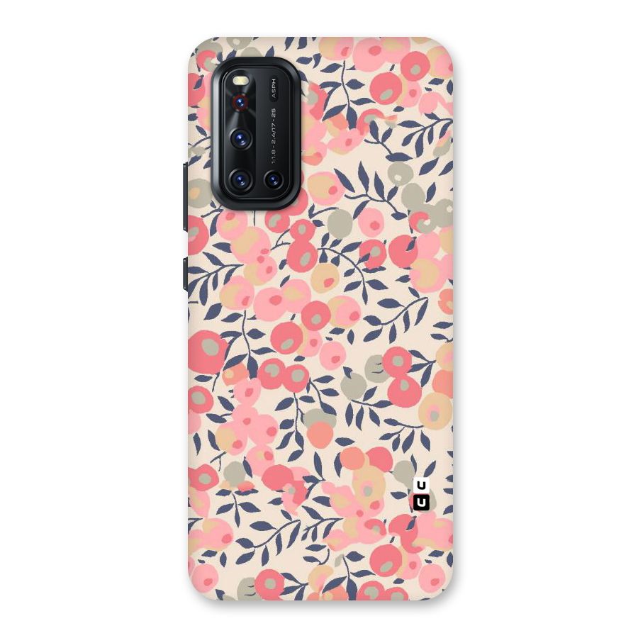 Pink Leaf Pattern Back Case for Vivo V19