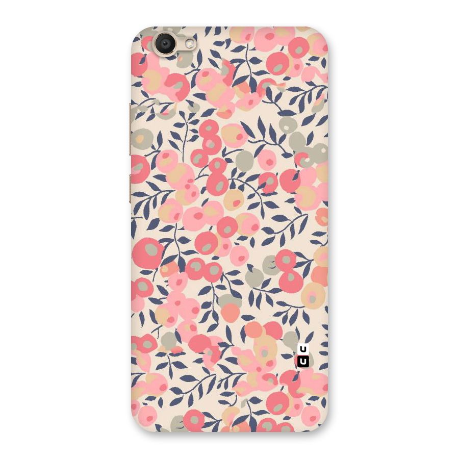 Pink Leaf Pattern Back Case for Vivo V5