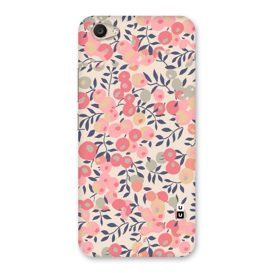 Pink Leaf Pattern Back Case for Vivo V5 Plus
