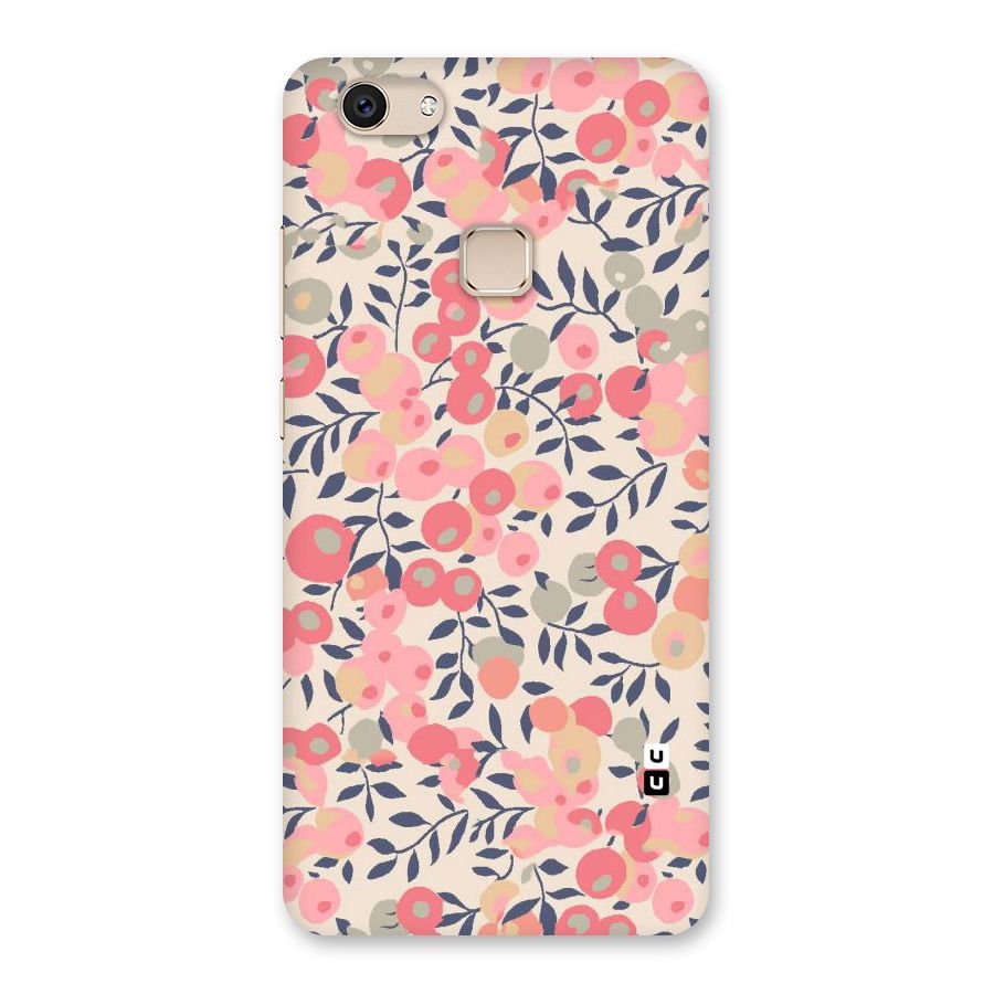 Pink Leaf Pattern Back Case for Vivo V7