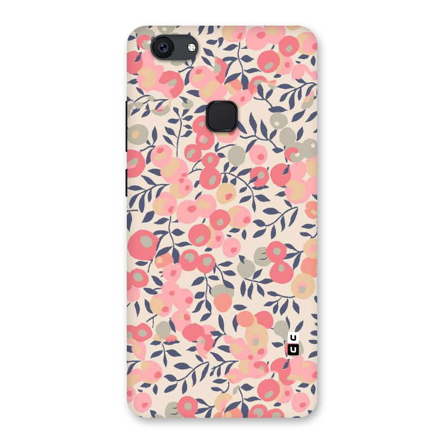 Pink Leaf Pattern Back Case for Vivo V7 Plus