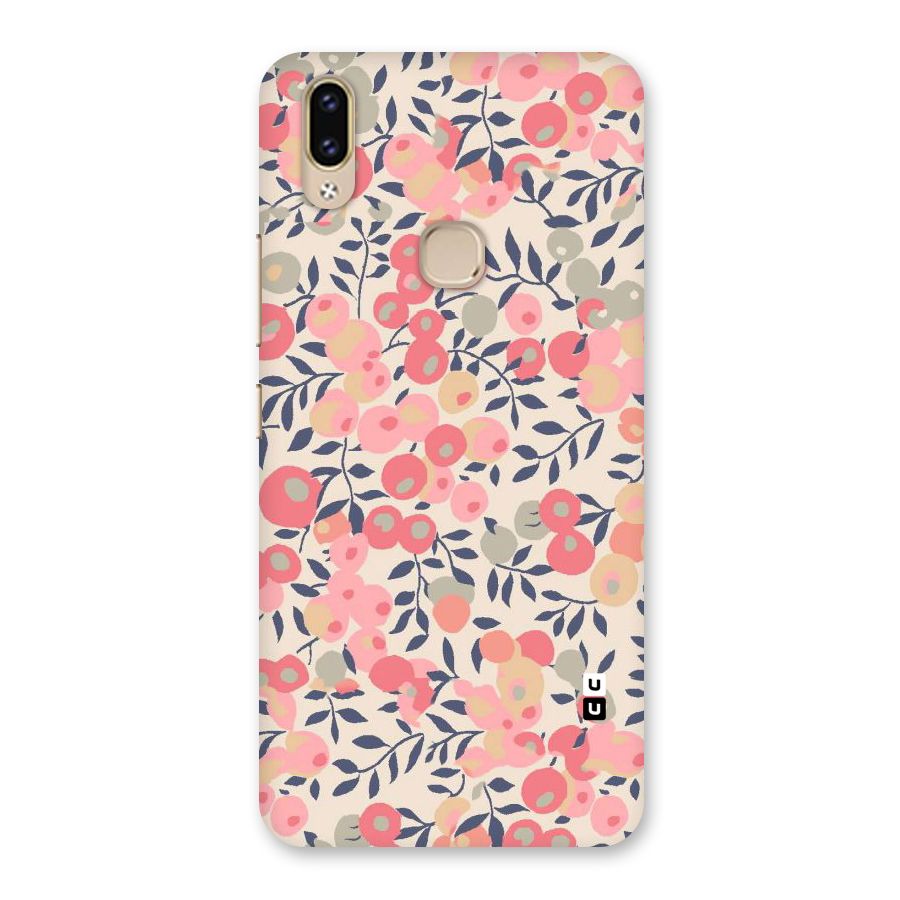 Pink Leaf Pattern Back Case for Vivo V9 Youth