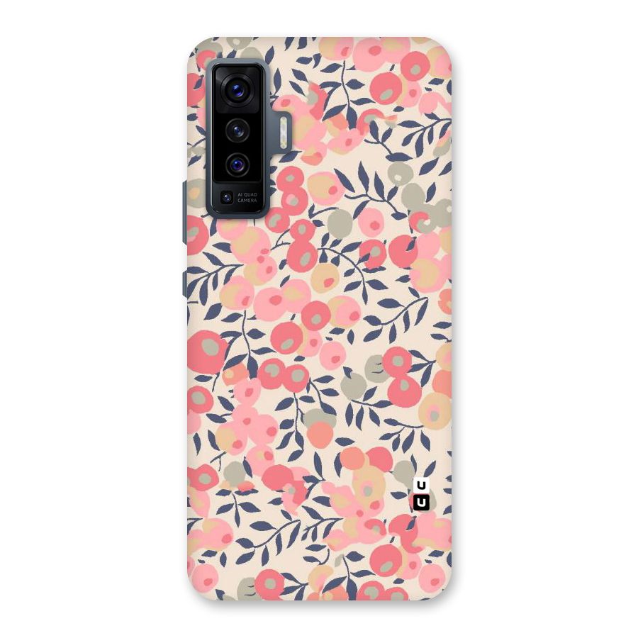 Pink Leaf Pattern Back Case for Vivo X50