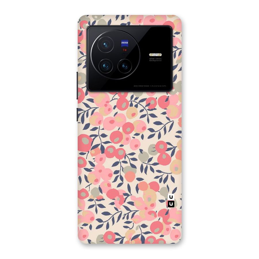 Pink Leaf Pattern Back Case for Vivo X80